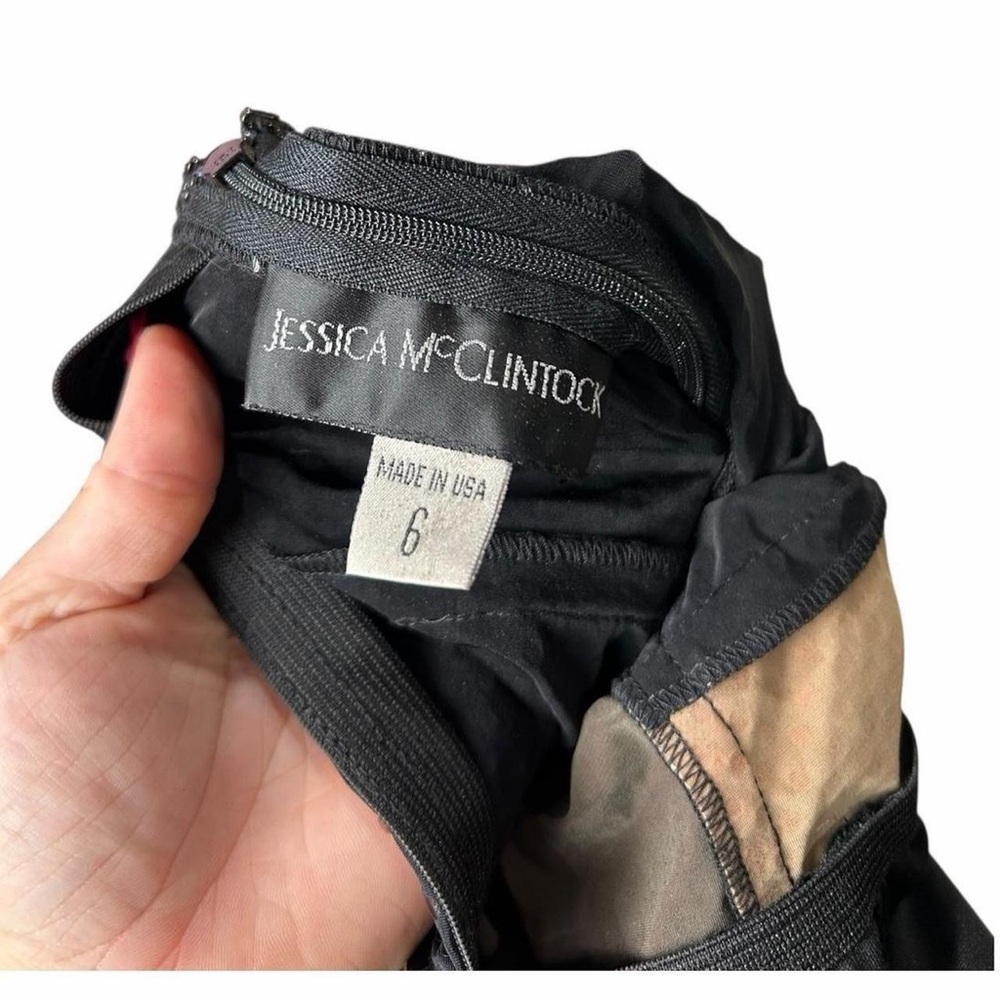 Jessica Mcclintock Strapless Patchwork Dress - Bl… - image 4